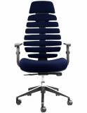  Kancelářská židle FISH BONES PDH černý plast, 26-67 modrá, 3D područky