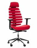  Kancelářská židle FISH BONES PDH černý plast, 26-68 červená, 3D područky