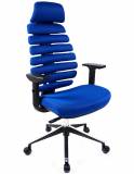  Kancelářská židle FISH BONES PDH černý plast, modrá látka TW10