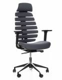  Kancelářská židle FISH BONES PDH černý plast, tmavě šedá 26-60-5, 3D područky