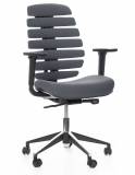  Kancelářská židle FISH BONES černý plast, tmavě šedá 26-60-5, 3D područky