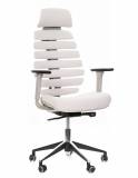  Kancelářská židle FISH BONES PDH šedý plast, 26-61 smetanová, 3D područky